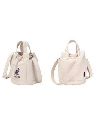 Kangol Flocking Simbol Canvas Bucket Bag- Ivory 3791